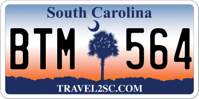 SC license plate BTM564