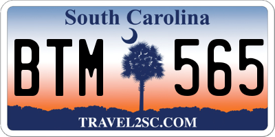 SC license plate BTM565