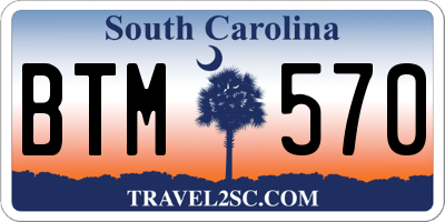 SC license plate BTM570
