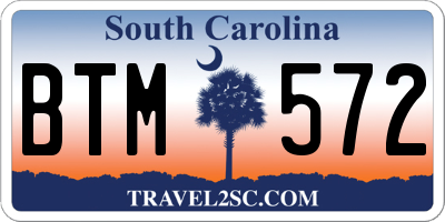SC license plate BTM572