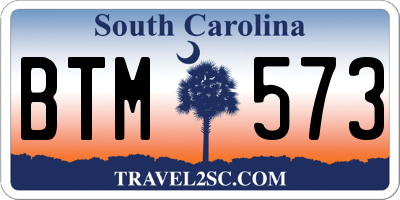 SC license plate BTM573