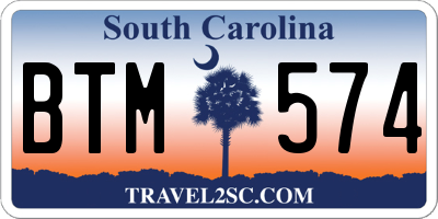 SC license plate BTM574