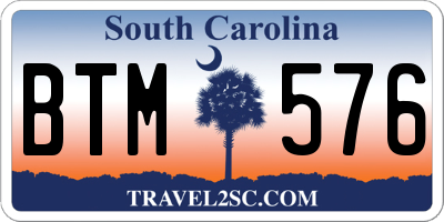 SC license plate BTM576