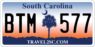 SC license plate BTM577