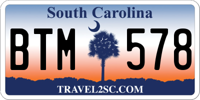 SC license plate BTM578