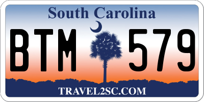 SC license plate BTM579