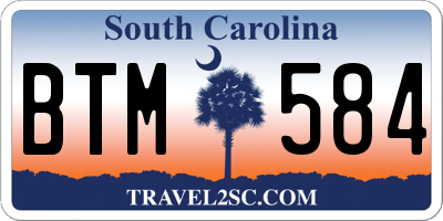 SC license plate BTM584