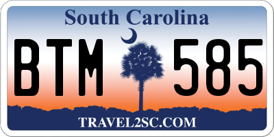 SC license plate BTM585