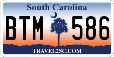 SC license plate BTM586