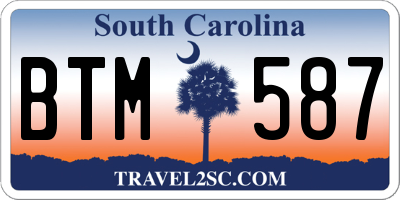 SC license plate BTM587