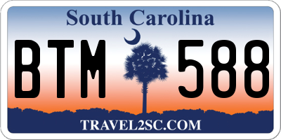 SC license plate BTM588