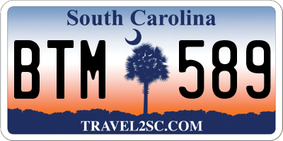 SC license plate BTM589