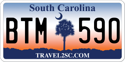 SC license plate BTM590
