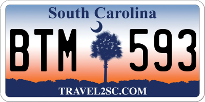 SC license plate BTM593