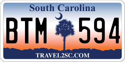 SC license plate BTM594
