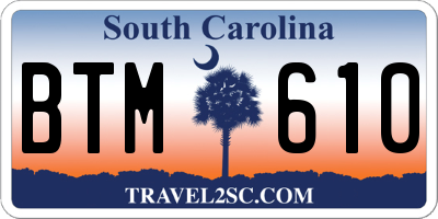 SC license plate BTM610