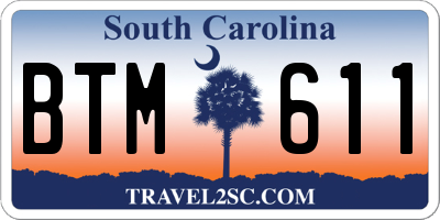 SC license plate BTM611