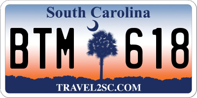 SC license plate BTM618