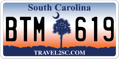 SC license plate BTM619