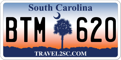 SC license plate BTM620