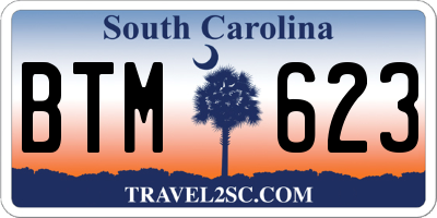 SC license plate BTM623