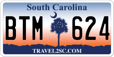 SC license plate BTM624