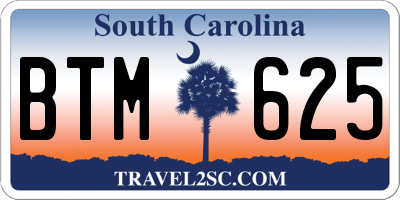 SC license plate BTM625