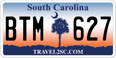 SC license plate BTM627