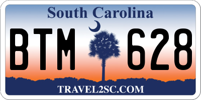 SC license plate BTM628