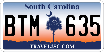 SC license plate BTM635