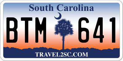 SC license plate BTM641