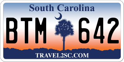 SC license plate BTM642