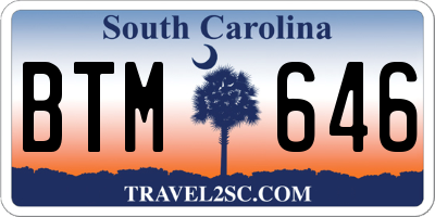 SC license plate BTM646