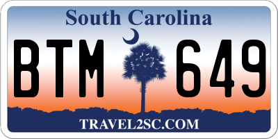 SC license plate BTM649