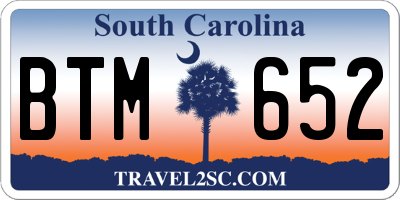 SC license plate BTM652