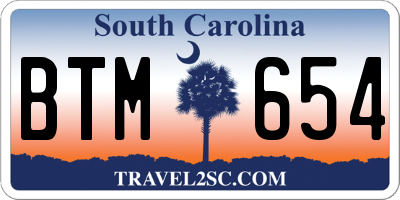 SC license plate BTM654