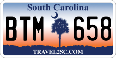 SC license plate BTM658