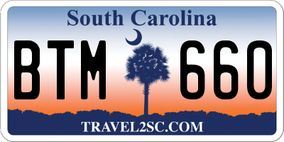 SC license plate BTM660