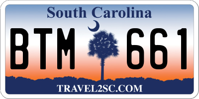 SC license plate BTM661