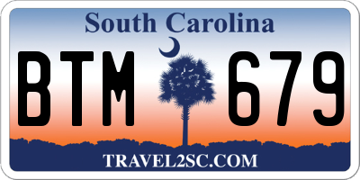 SC license plate BTM679