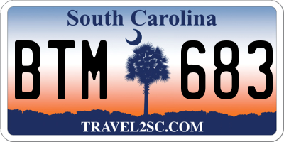SC license plate BTM683