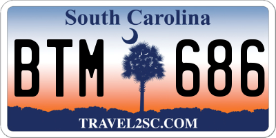 SC license plate BTM686