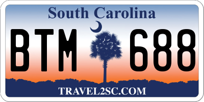 SC license plate BTM688