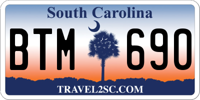 SC license plate BTM690
