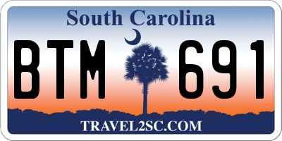 SC license plate BTM691