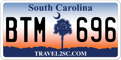 SC license plate BTM696