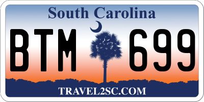 SC license plate BTM699