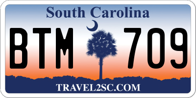 SC license plate BTM709