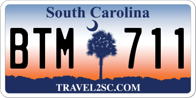SC license plate BTM711