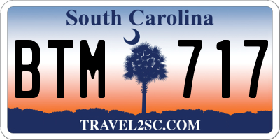 SC license plate BTM717